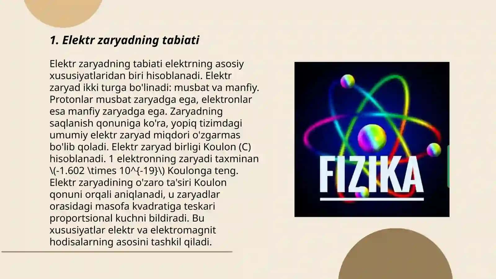 Elektr zaryad.Elektralanish mavzusida slayd 3