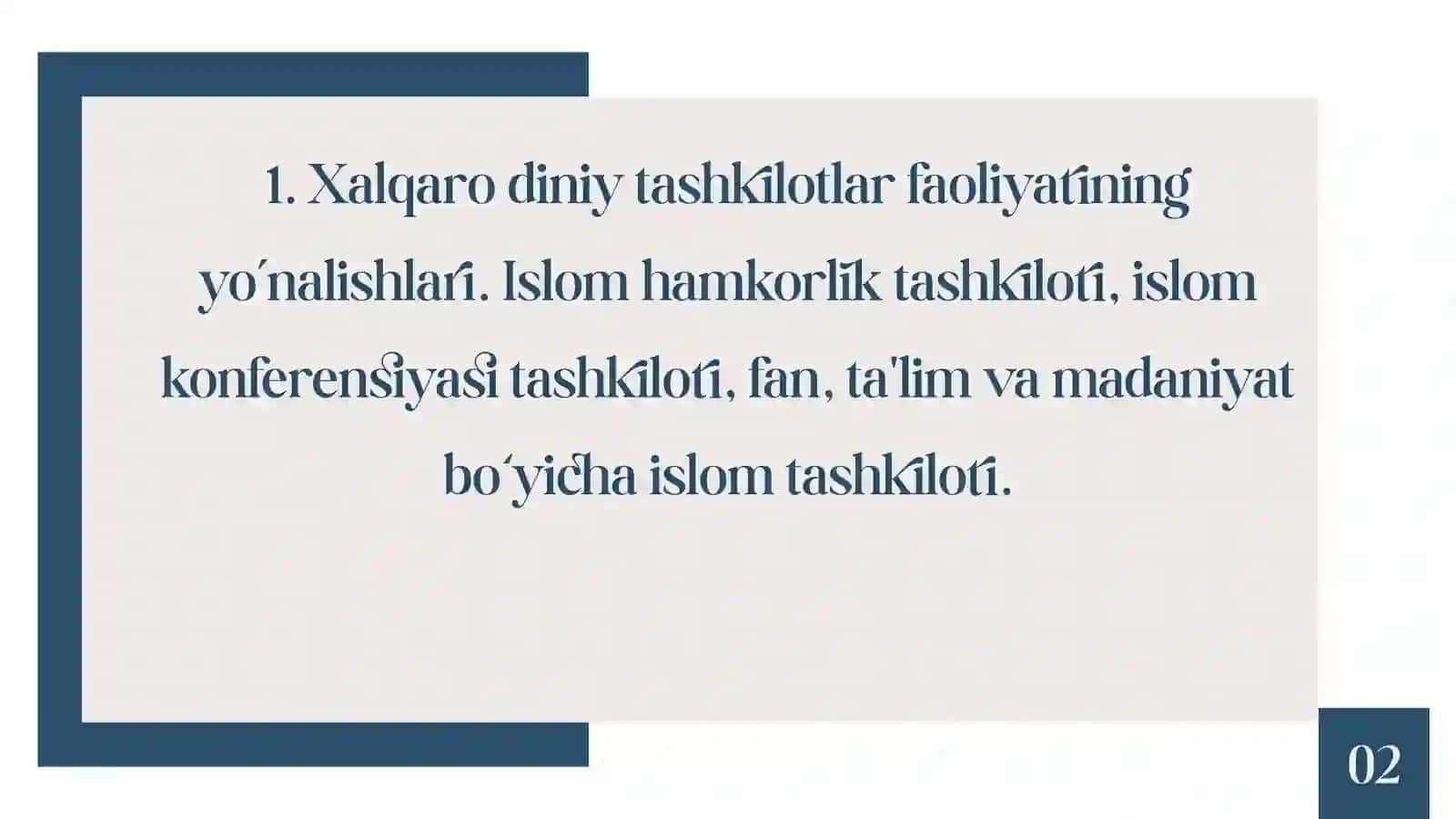 XALQARO DINIY TASHKILOTLAR FAOLIYATINING TARIXI VA ULARNING BARQAROR RIVOJLANISH MAQSADLARIGA ERISHISHDAGI AHAMIYATI 3