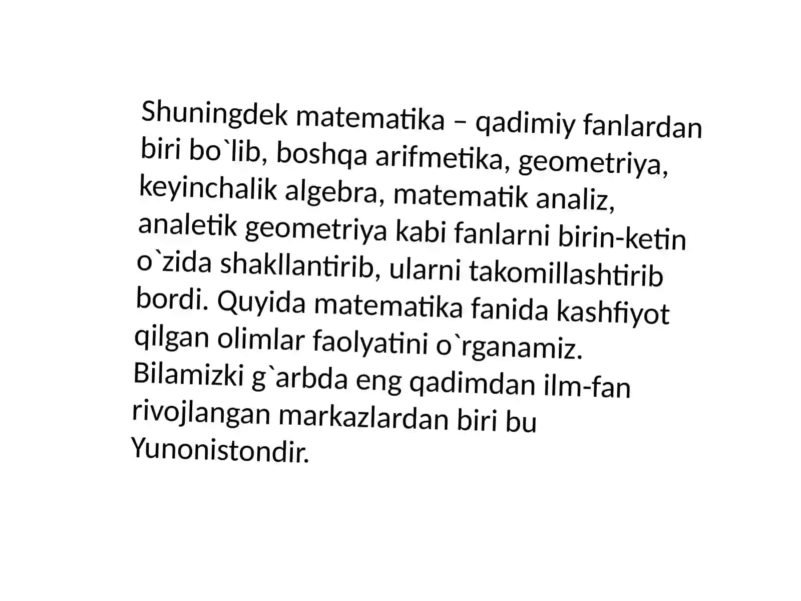 O‘RTA ASR SHARQ ALLOMALARINING MATEMATIKAGA QO‘SHGANHISSALARI 3