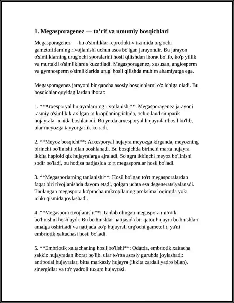 MEGASPORAGENEZ VA URG'OCHI GAMETOFITLARNI RIVOJLANISHI 3