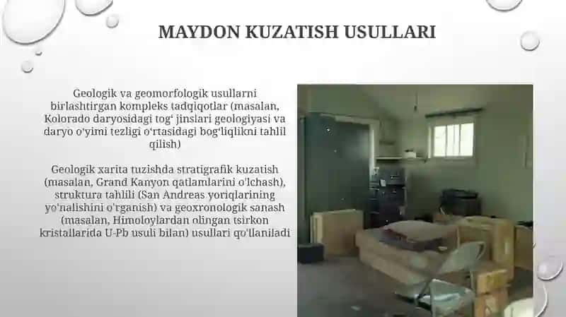 Geologiya va geomorfologiya fanlarida qoʼllaniladigan tadqiqot uslublarini taxlil qilish 3
