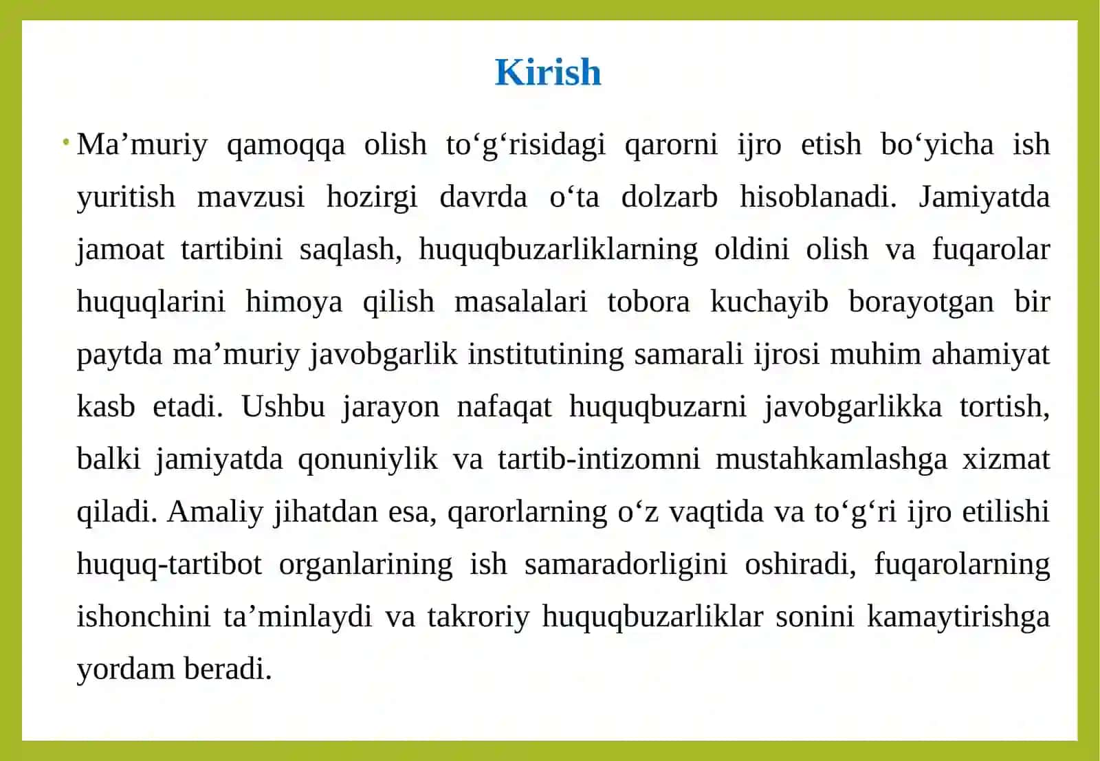 Ma’muriy qamoqqa olish to’g’risidagi qarorni ijro etish bo’yicha ish yuritish 3
