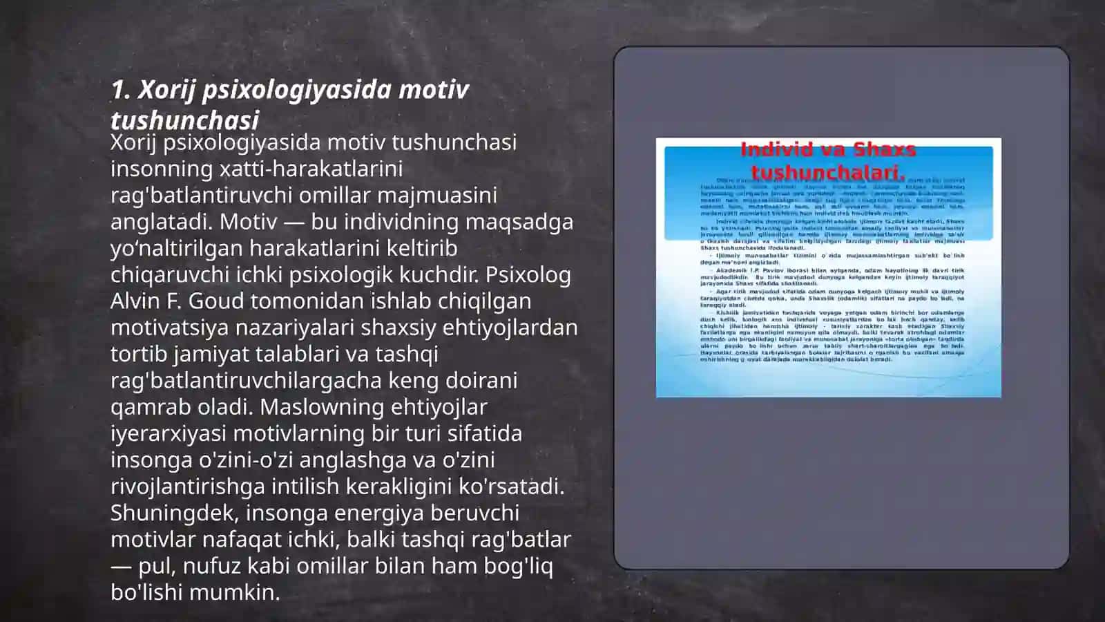 Xorij psixologiyasida motiv va motivatsiya muammosi 3
