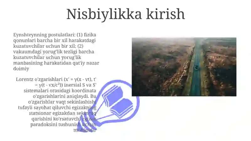 Nisbiylik nazariyasi postulatlari Lorents alamshtirishlari 3