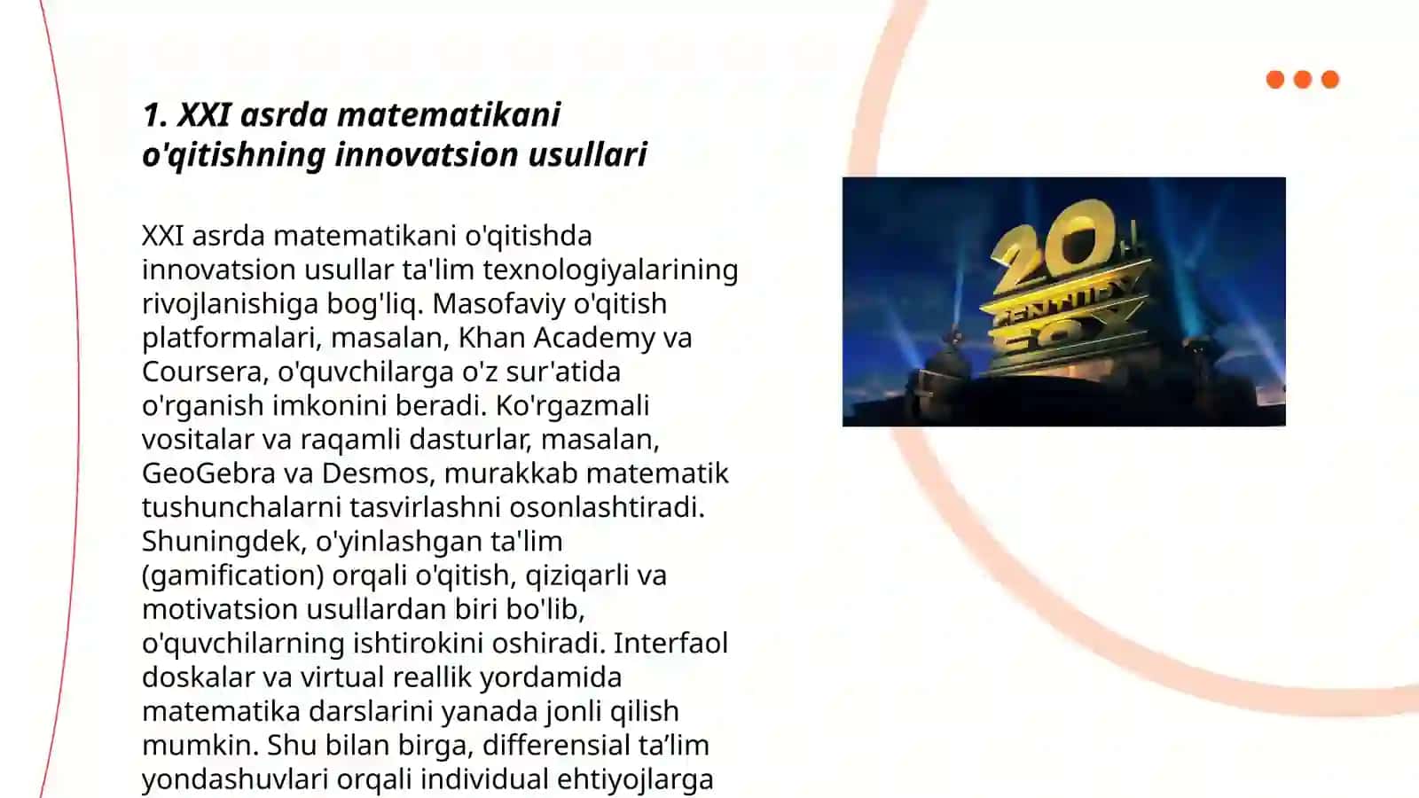 XXI asrda matematikani o'qitishning innovatsion usullari 3