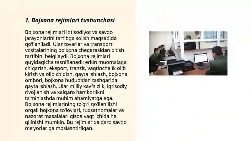 Bojxona rejimlari va ularni turlari 3