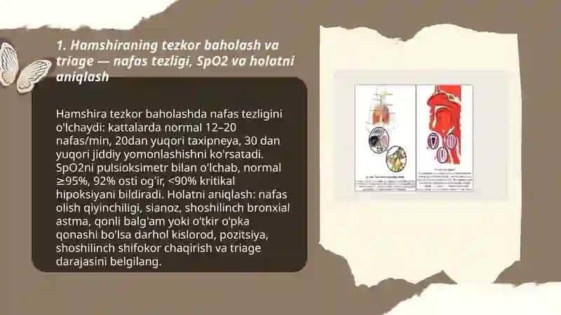 Nafas olish aʼzolari kasalliklarida uchraydigan kechiktirib boʻlmaydigan holatlar 3