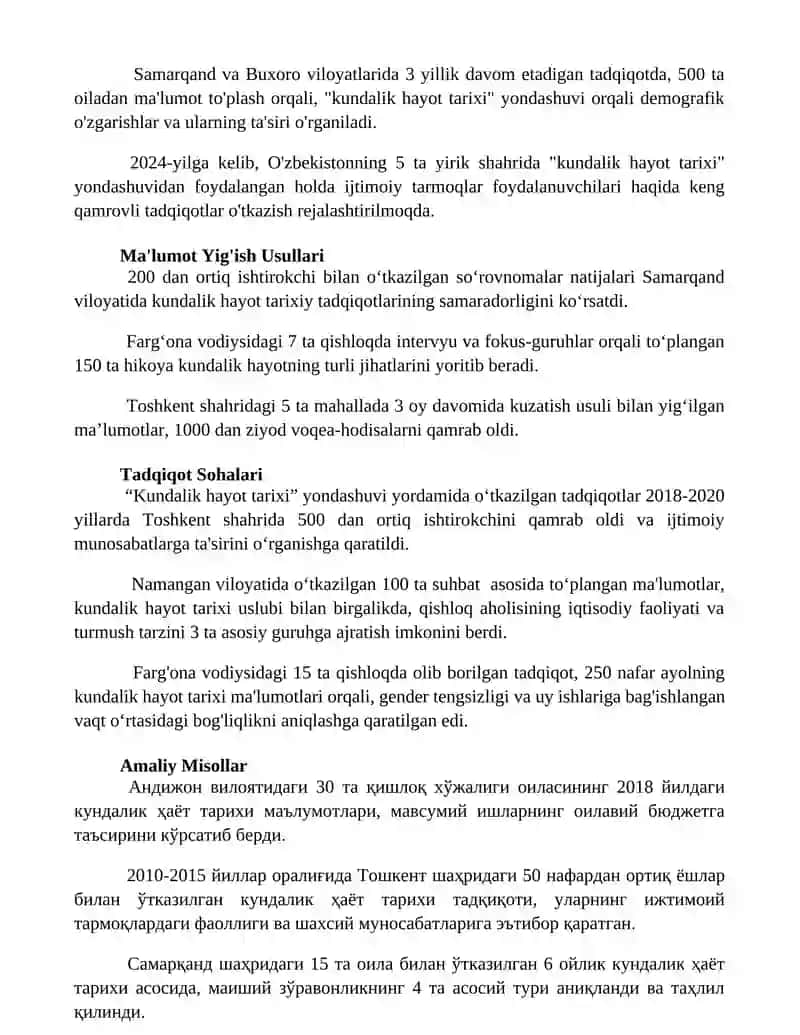 Kundalik Hayot Tarixi 3