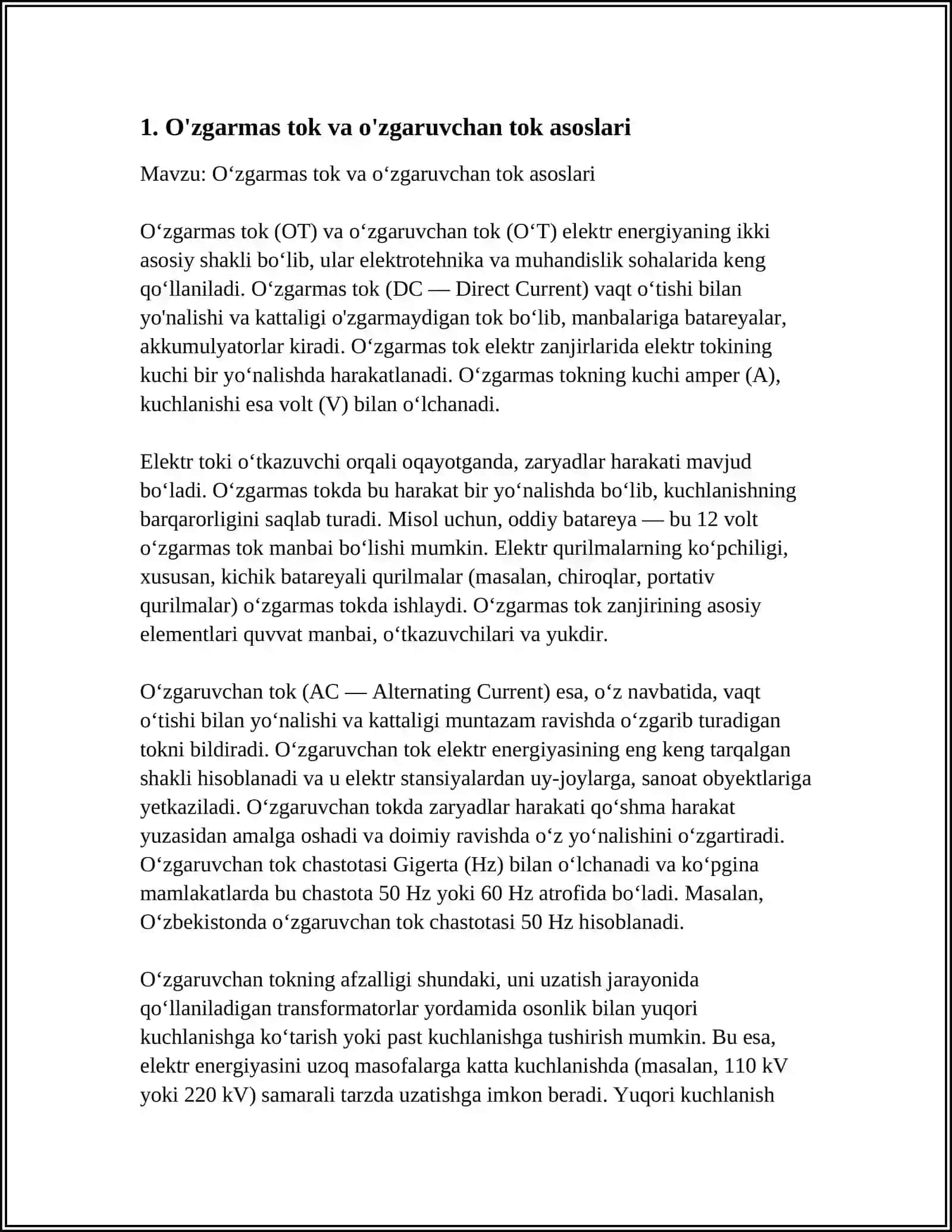 O'ZGARUVCHAN TOK MASHINALARI NAZARIYASINING UMUMIY MASALALARI 3