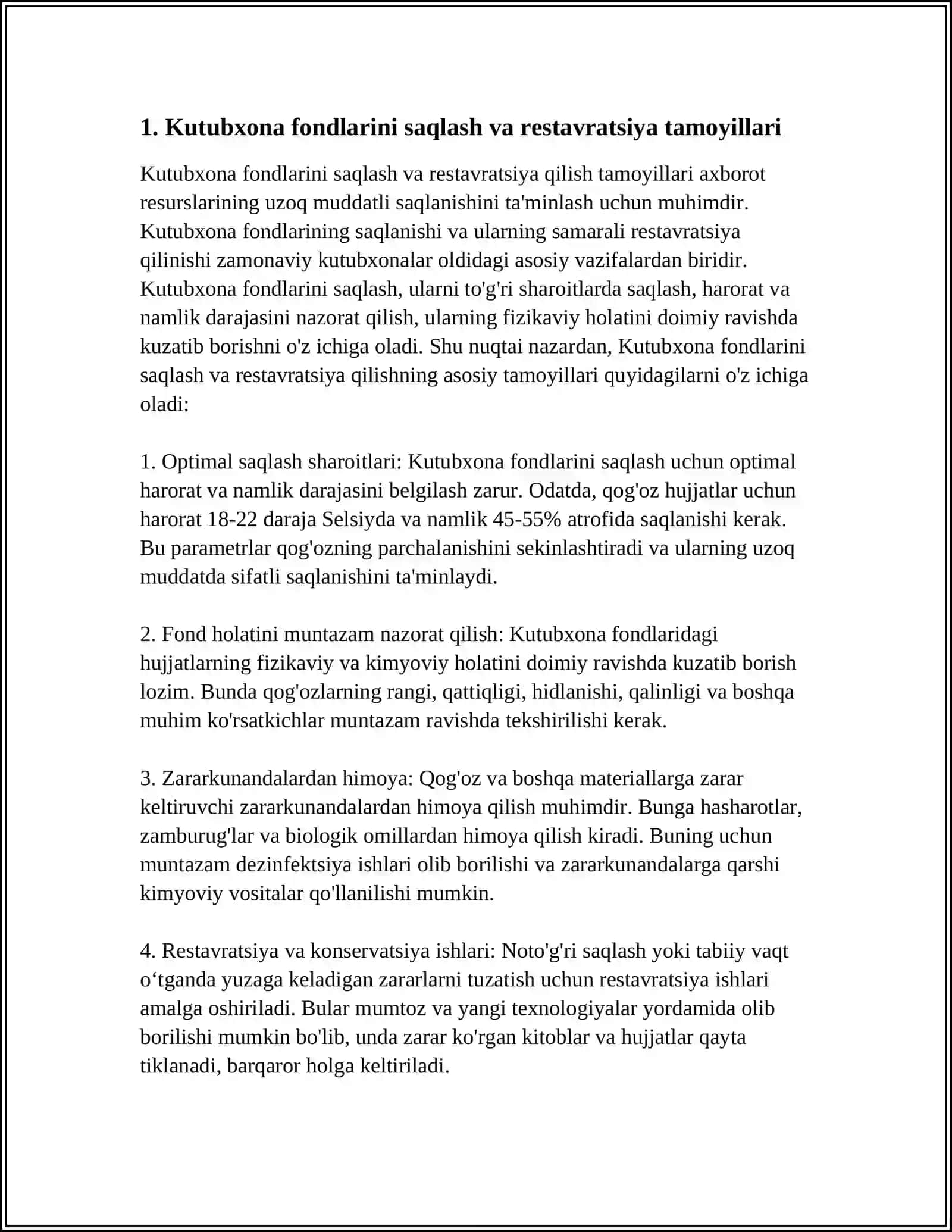 KUTUBXONA AXBORAT FONDLARINI RESTAVRATSIYA QILISH VA RAQAMLASHTIRISH ASOSLARI 3