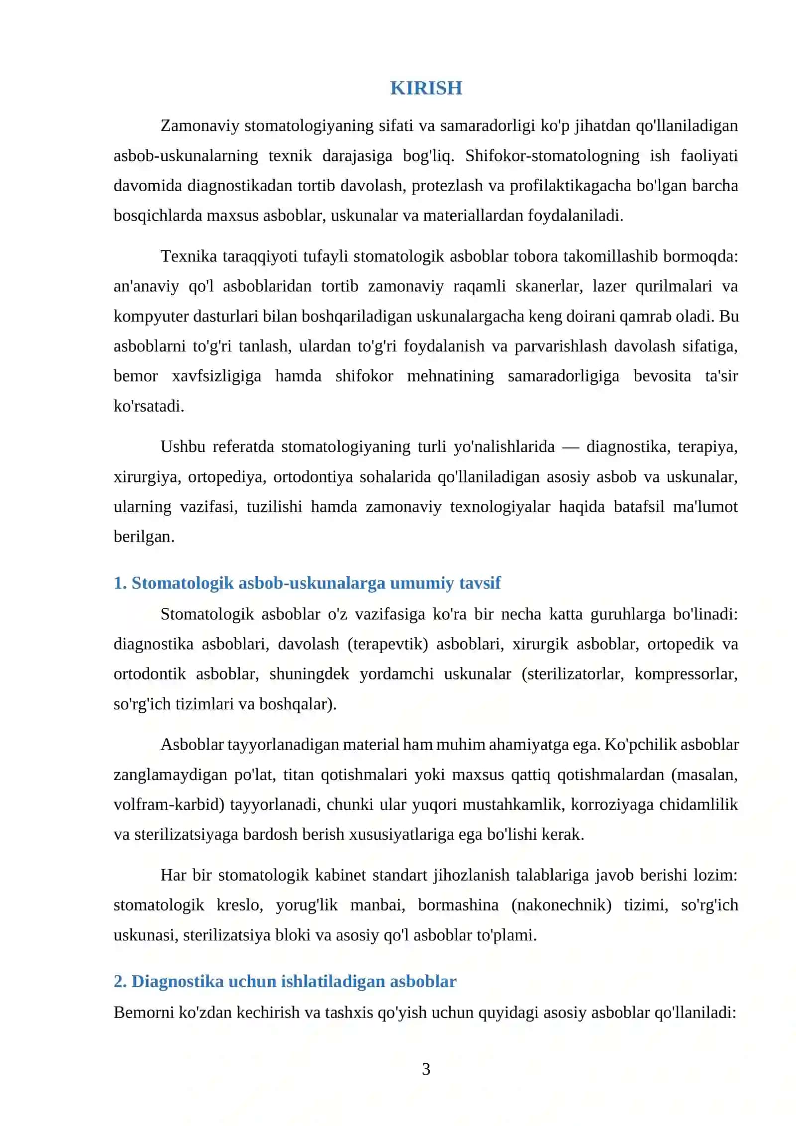 Stomatologiya va uning Boʻlimlarida Ishlatiladigan asboblar va uskunalar 3
