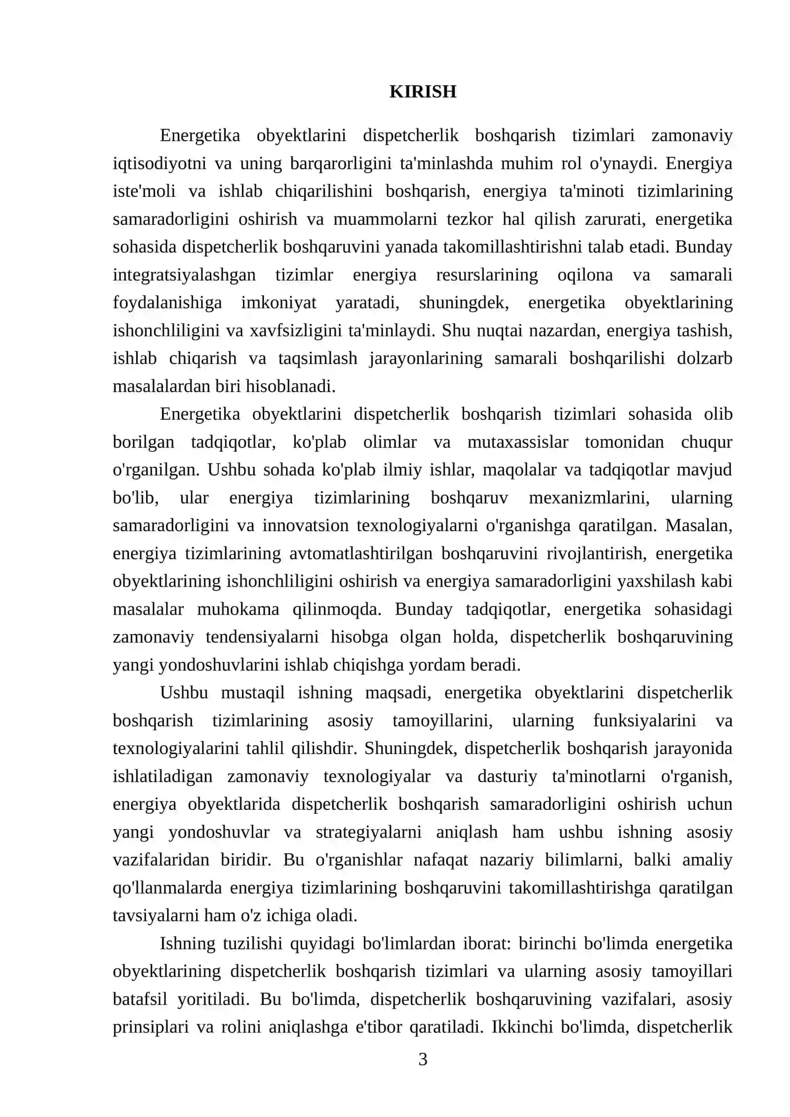 Energetika obyektlarini dispetcherlik boshqarishning umumiy masalalari 3
