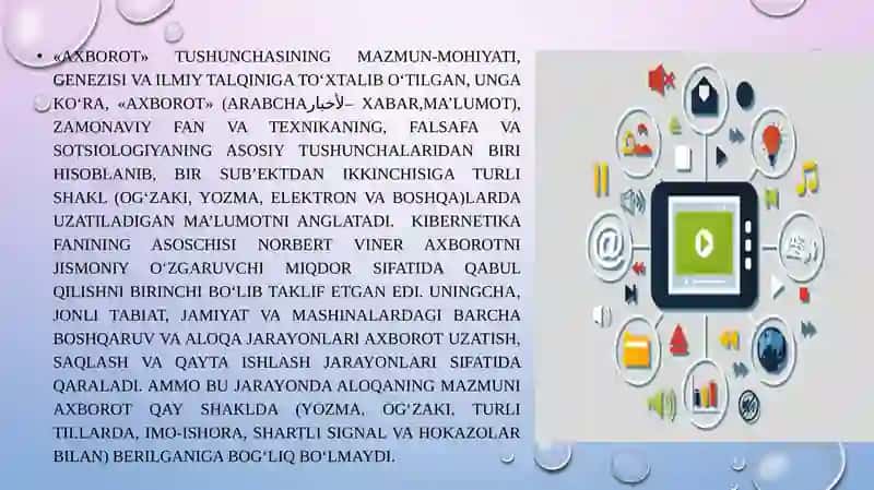 Axborotning jamiyatda TUTGAN o‘rni va ahamiyati 3
