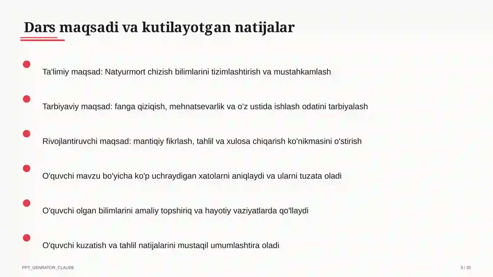 Tasviriy san'at va musiqa (1–7) - ochiq dars uchun 3