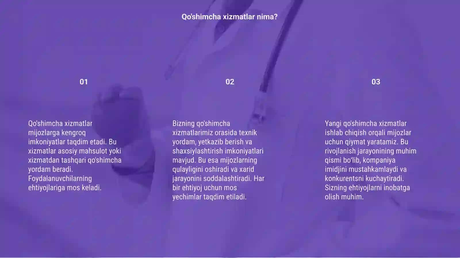 Qo'shimcha xizmatlar 3