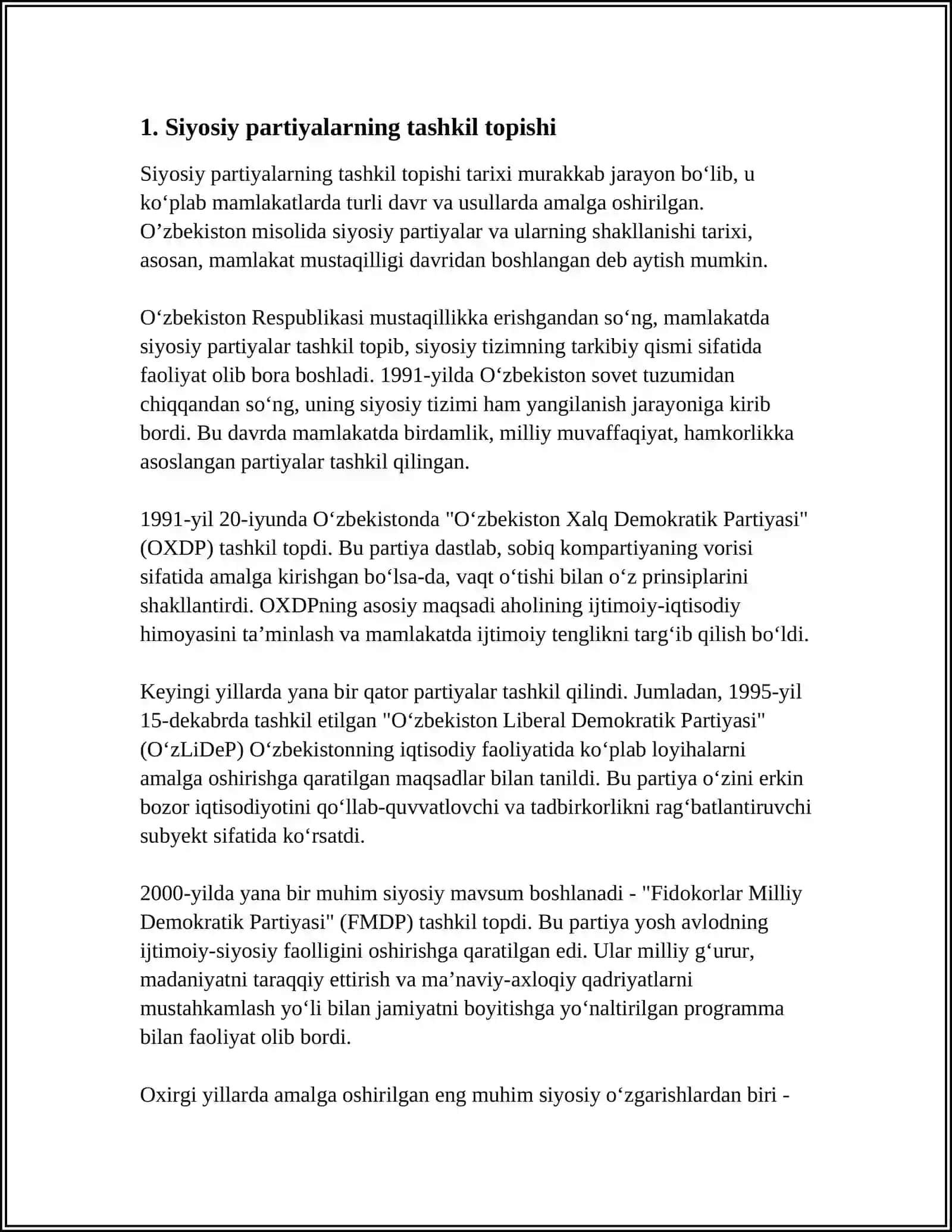 OʻZBEKISTONDAGI SIYOSIY PARTIYALAR FAOLIYATI 3