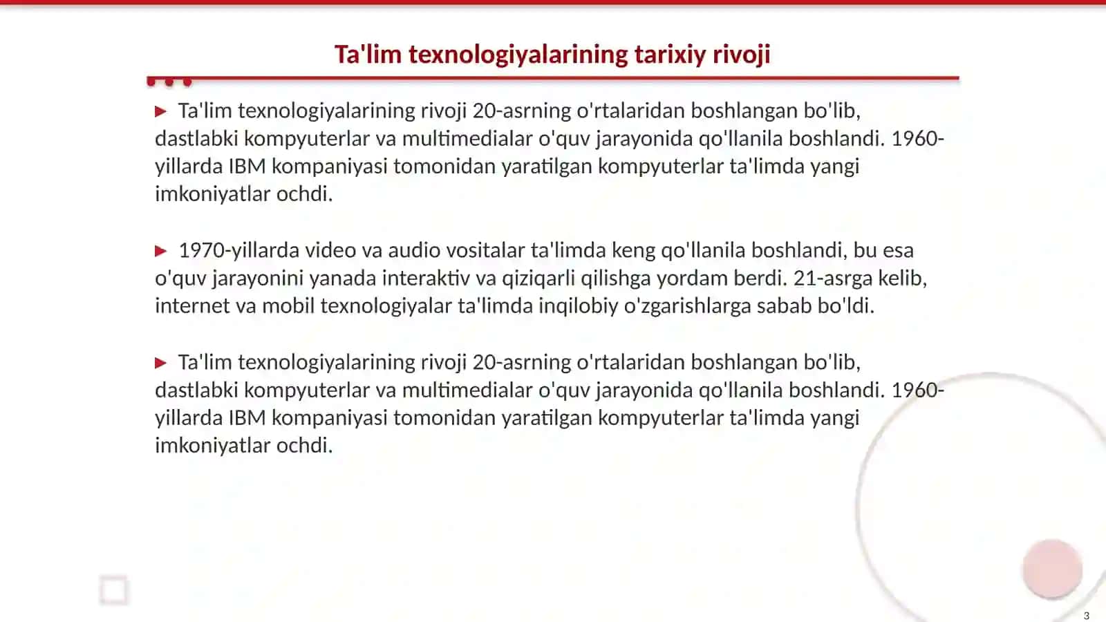 Zamonaviy oʻquv-texnik va dasturiy vositalari 3
