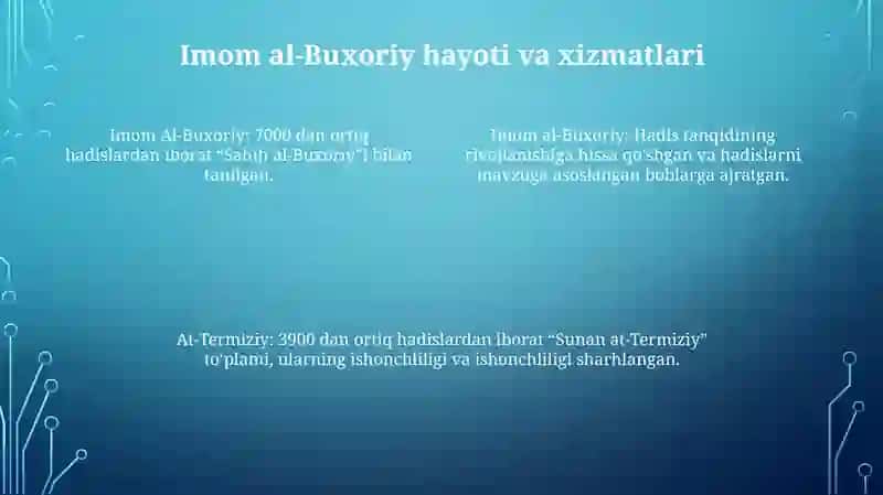 Imom Al - Buxoriy Va At-Termiziyning Hadis Ilmini Rivojlantirish Xizmati 3