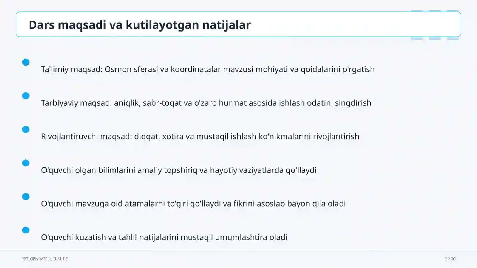 Osmon sferasi va koordinatalar (10-sinf) 3