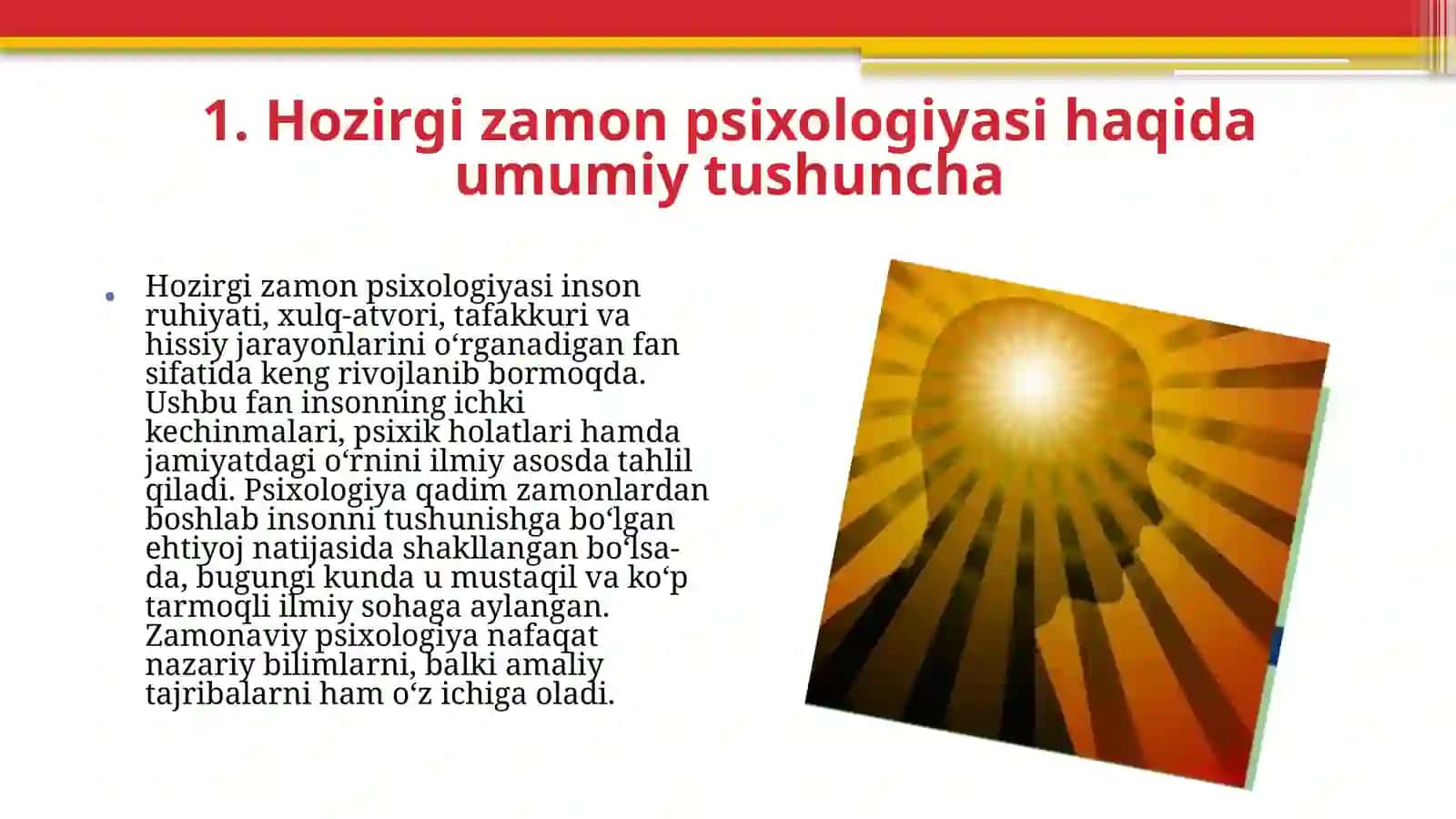 Hozirgi zamon psixologiyasining tarmoqlari 3