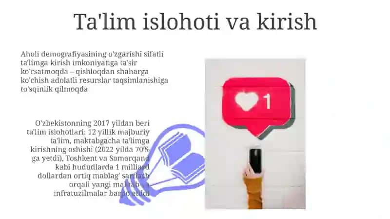 O'zbekistonda ijtimoiy sohada amalga oshirilayotgan o'zgarishlar mazmuni va mohiyati 3