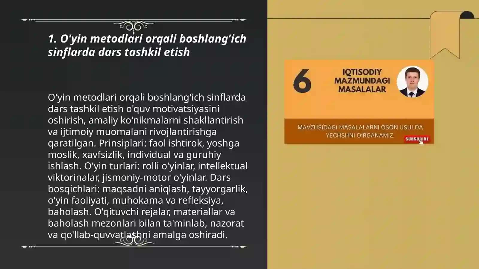 O'yin metodlari orqali boshlan'ich sinflarda dars 3