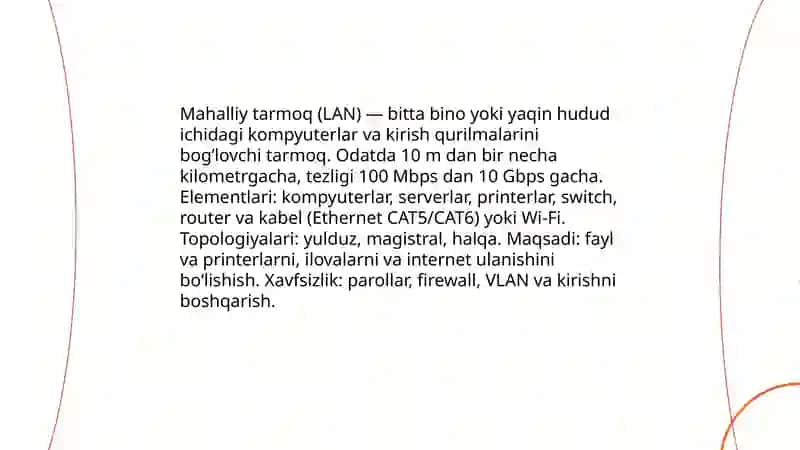 Mahalliy tarmoq (LAN) 3