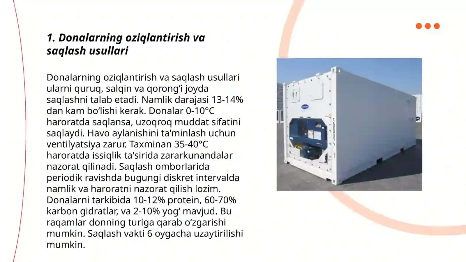 Idish-òrovli va donali yuklarni omborga joylashtirish 3