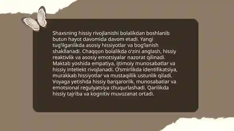 Shaxsning, hissiy, irodaviy sohasi va hissiyotlar haqida 3