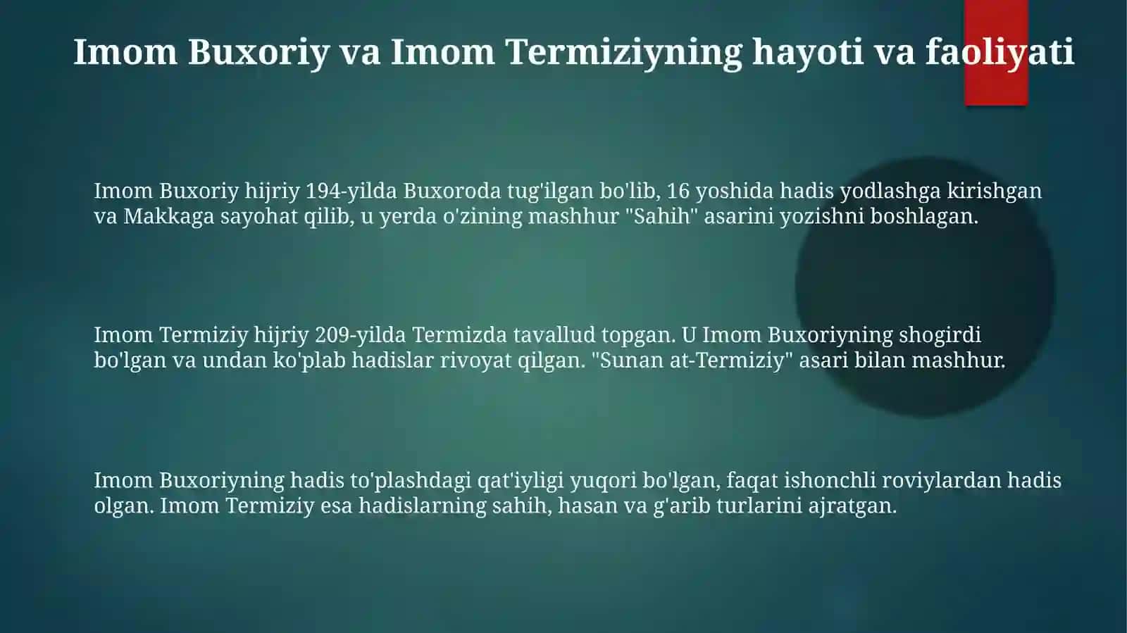Imom Buxoriy va Imom Termiziyning hadis ilmiga qoshgan hissalarining qiyosiy tahlili 3