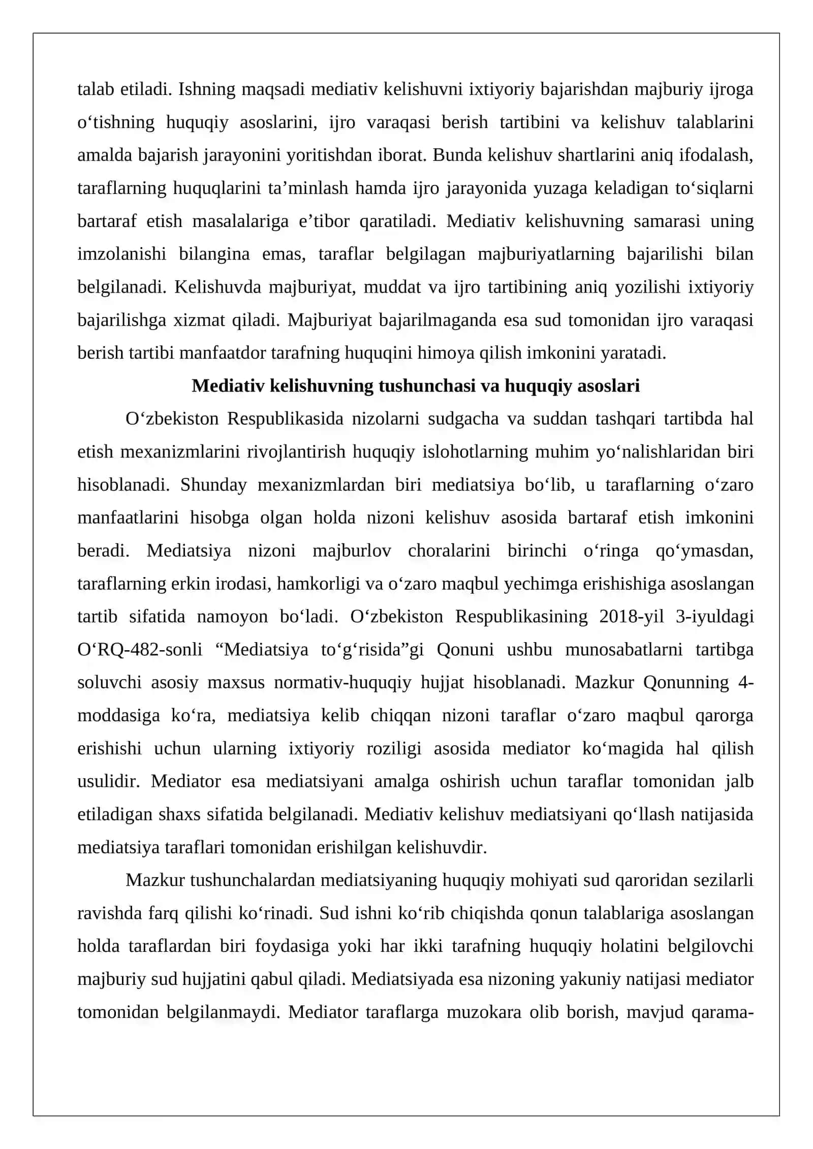 Mediativ kelishuvni majburiy ijro etish bilan bog‘liq ishlarni yuritish 3
