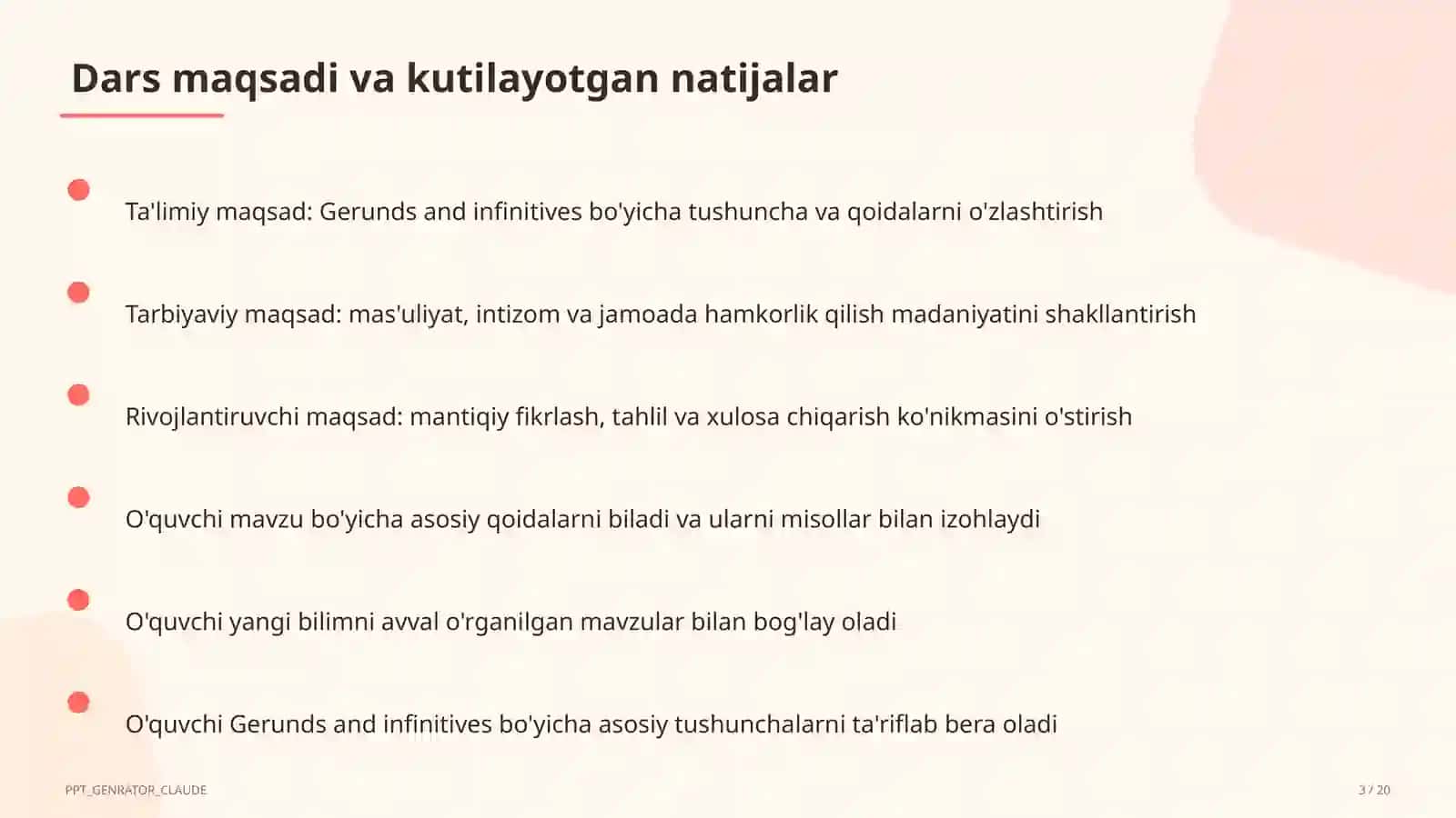Gerunds and Infinitives (11-sinf) 3