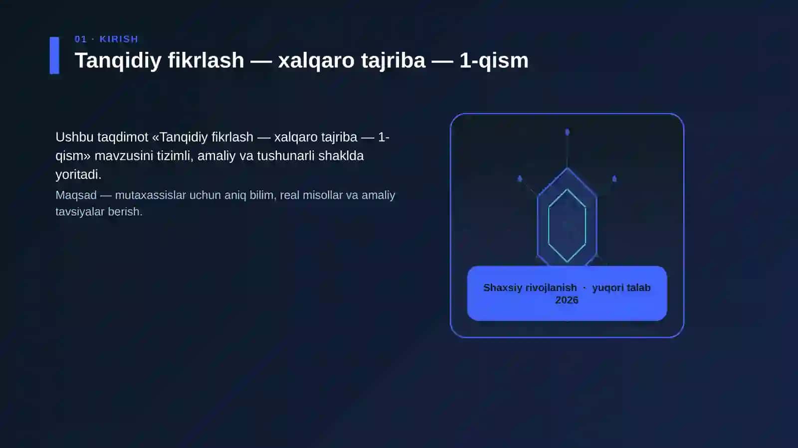 Tanqidiy fikrlash — xalqaro tajriba — 1-qism 3