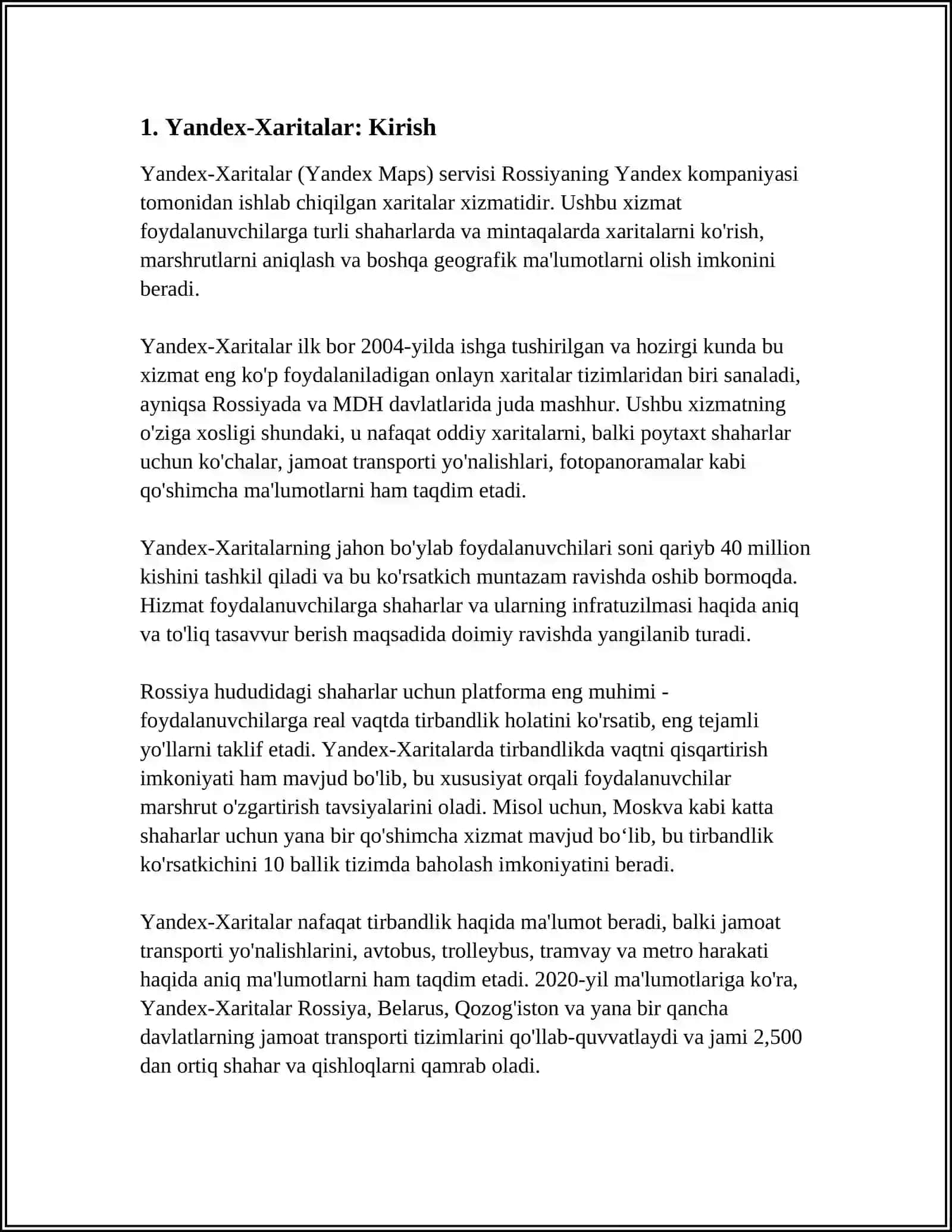 YANDEX-XARITALAR GEOGRAFIK AXBOROT TIZIMI HAQIDA TUSHUNCHA 3