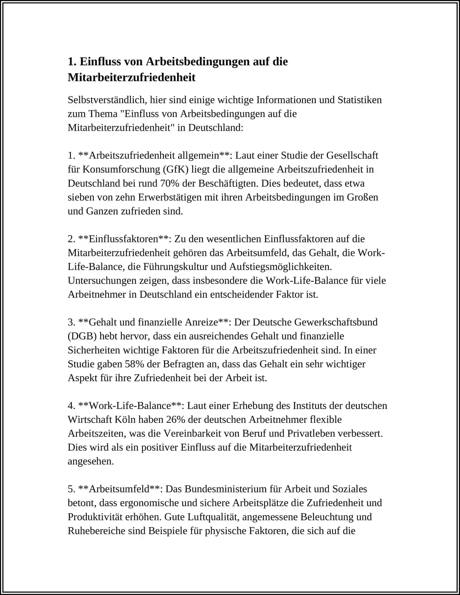 Einfluss von Arbeitsbedingungen auf die Mitarbeiterzufriedenheit 3