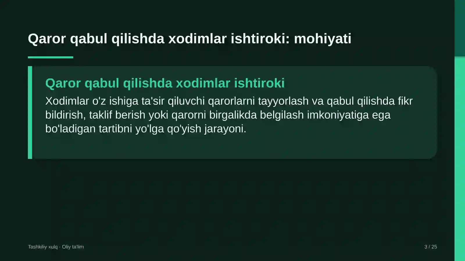 gastronomik turizmda qaror qabul qilishda xodimlar ishtirokini kengaytirish 8128 3