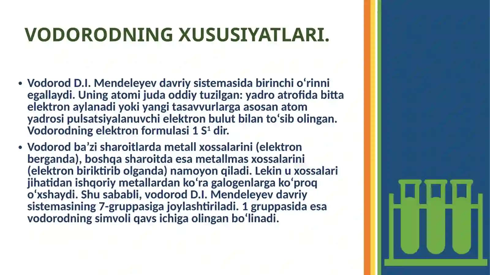 Vodorodning xususiyatlari va olish usullari 3