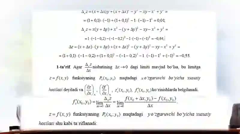 Xususiy hosilalar. To’la differensial 3