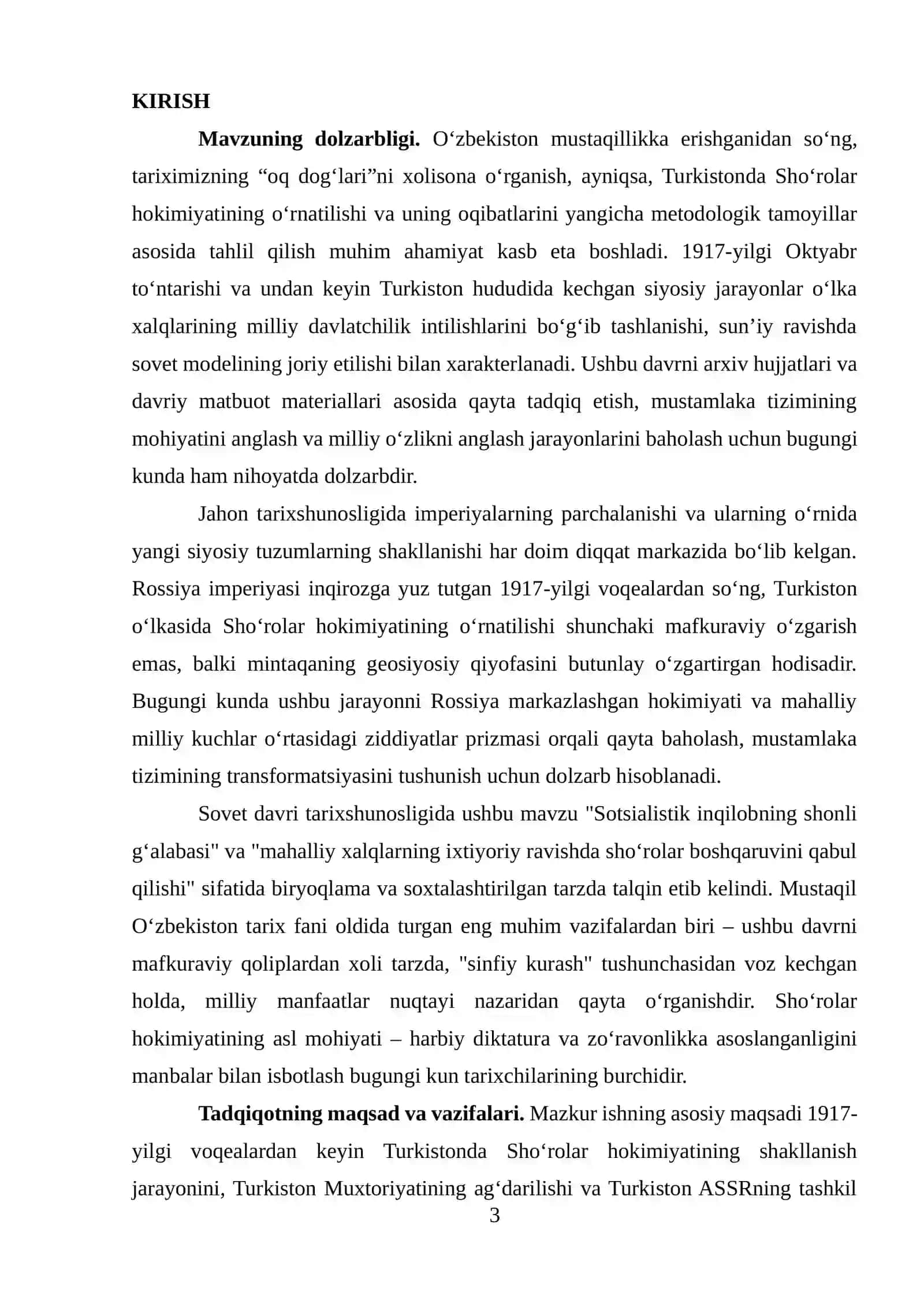 "Turkistonda Shoʼrolar hukumati tashkil topishi va yangi davlat tarixi (manbalar tahlili asosida)" 3