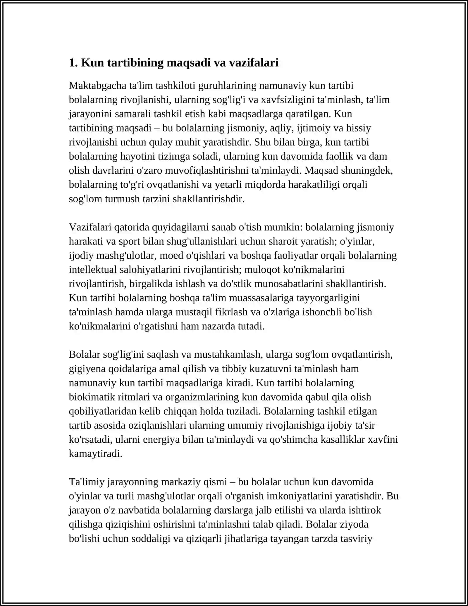MAKTABGACHA TALIM TASHKILOTI GURUHLARINING NAMUNAVIY KUN TARTIBI 3