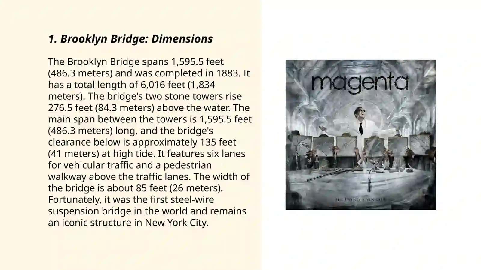 Brooklyn Bridge: Dimensions 3