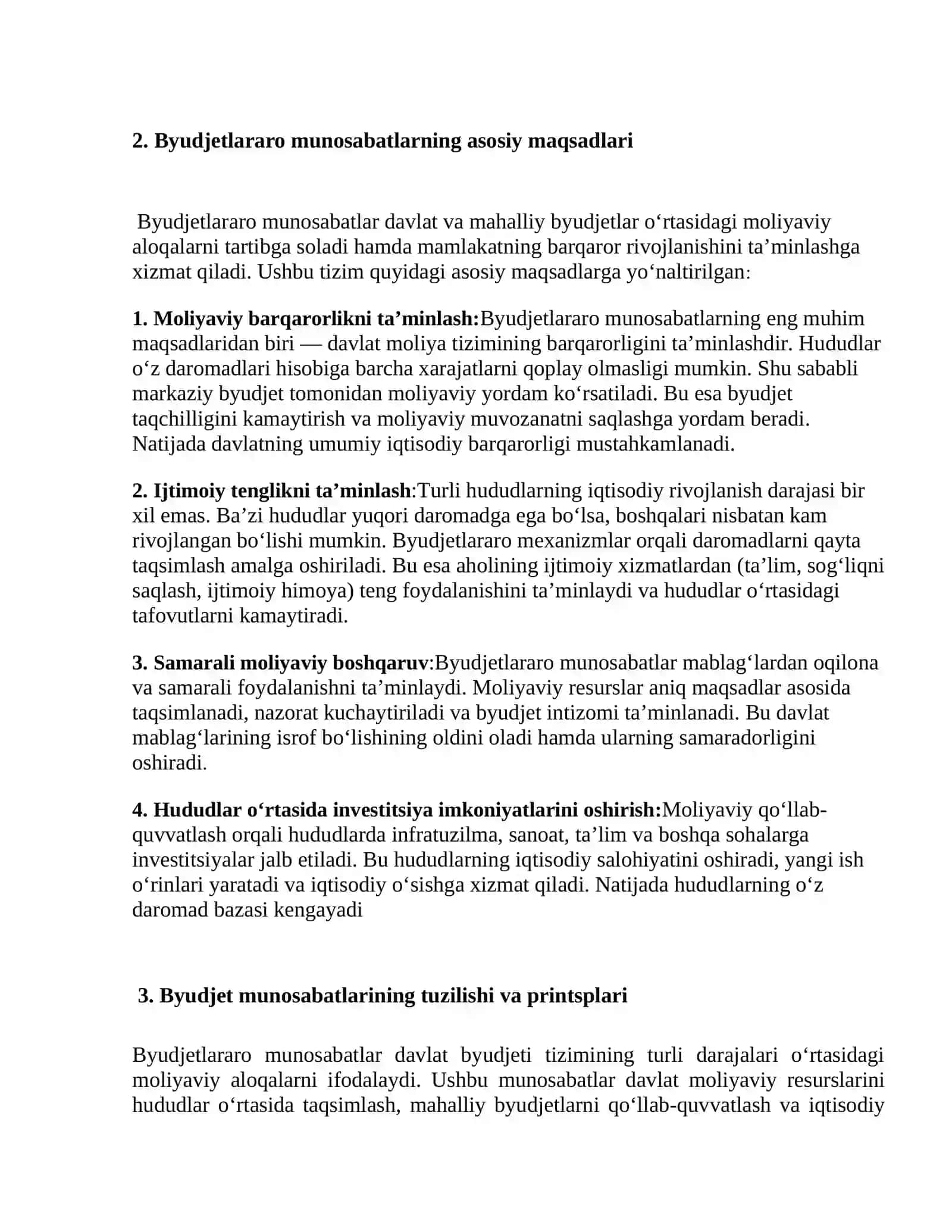 Byudjetlararo munosabatlar 3
