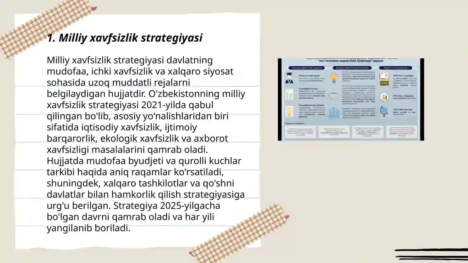 Milliy xavfsizlikni ta'minlash borasida amalga oshirilayotgan ishlar 3