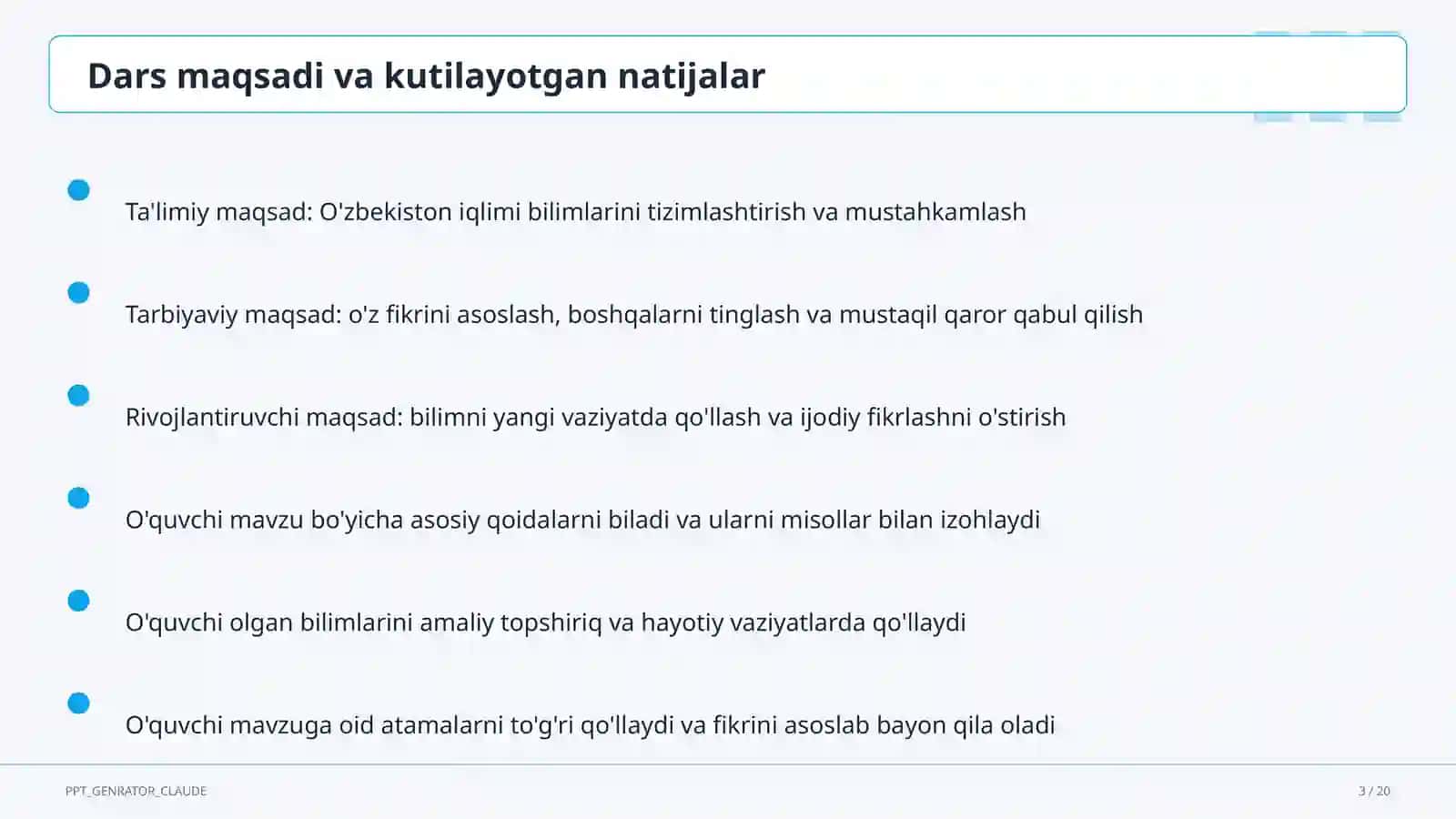 O'zbekiston iqlimi (8-sinf) 3