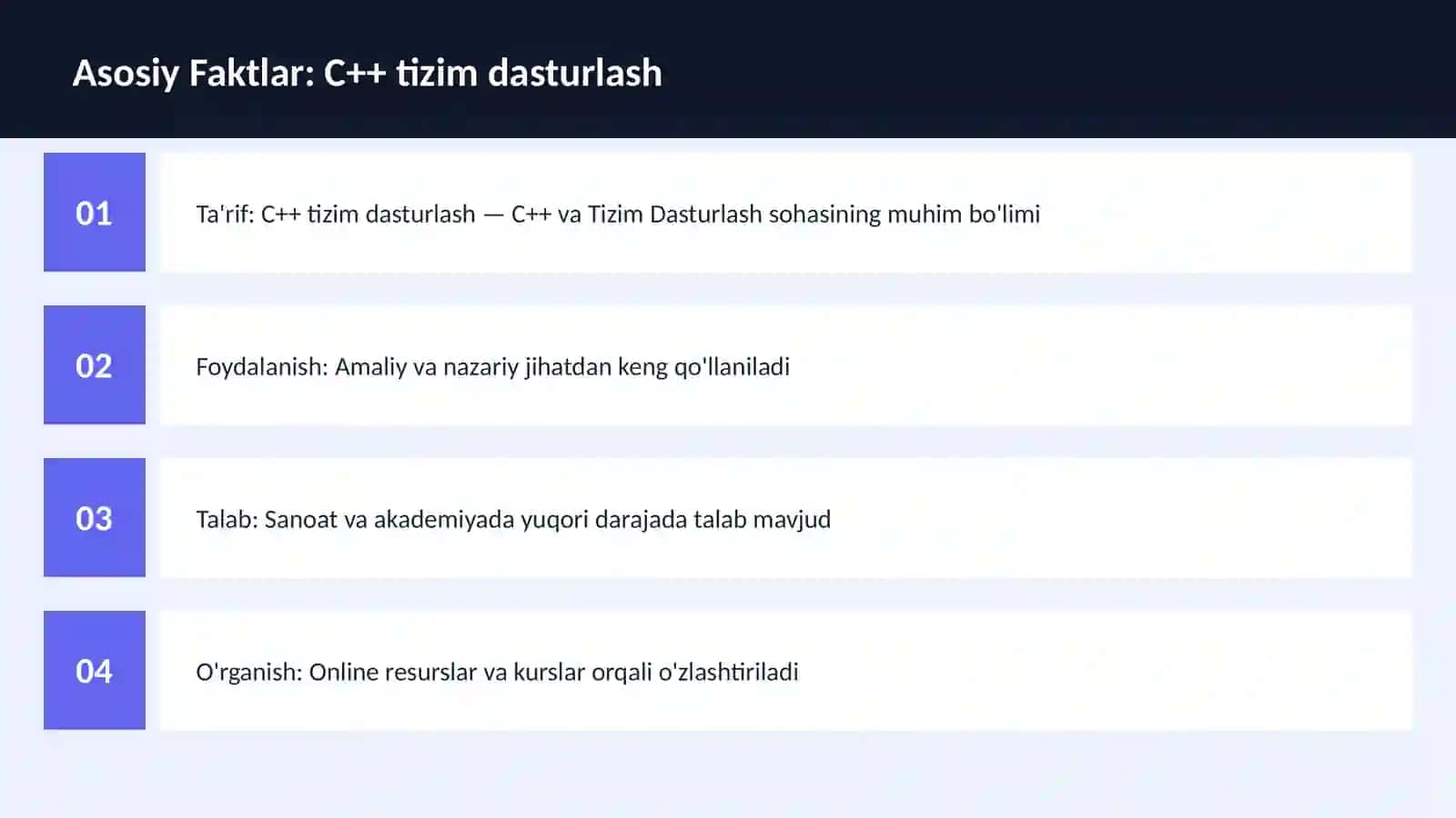 C++ VA TIZIM DASTURLASH 3