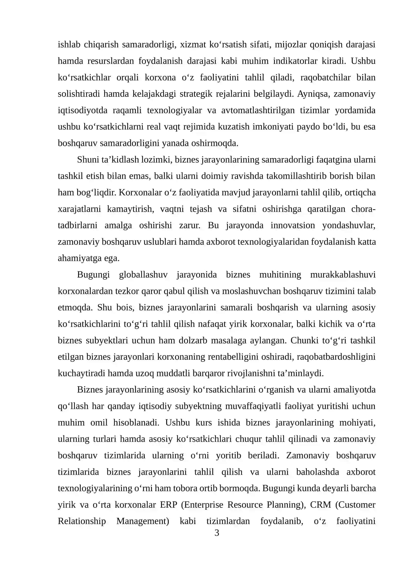 BIZNES JARAYONLARINING ASOSIY KO‘RSATKICHLARI 3