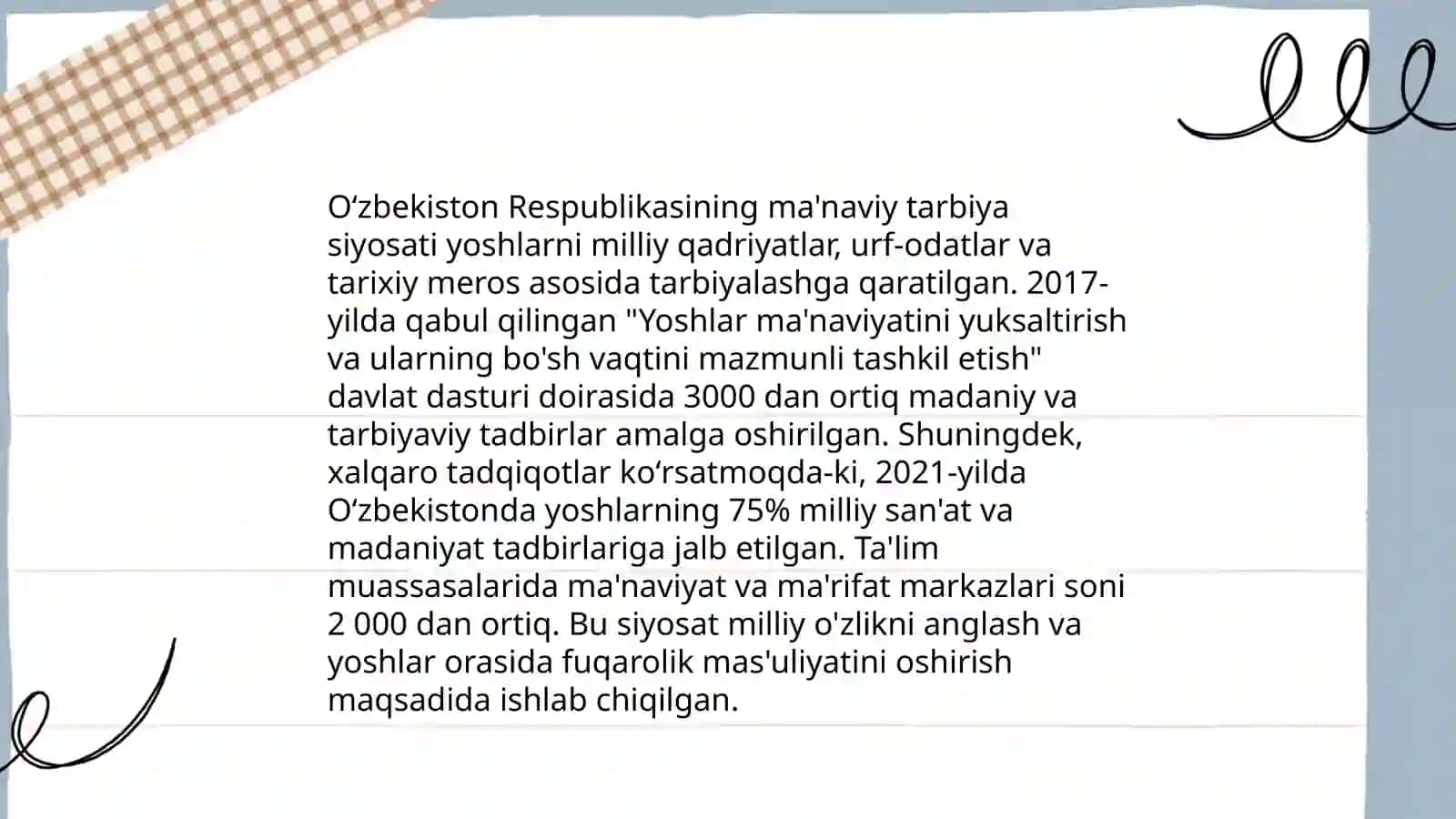 Oʻzbekiston respublikasining uzluksiz ma'naviy tarbiya konsepsiyasi 3