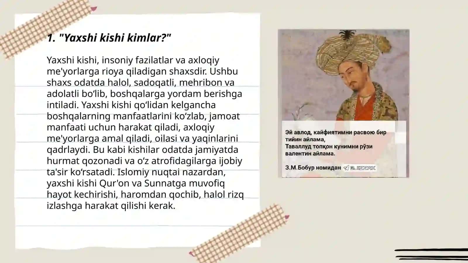 Yaxshi kishi kimlar? 3