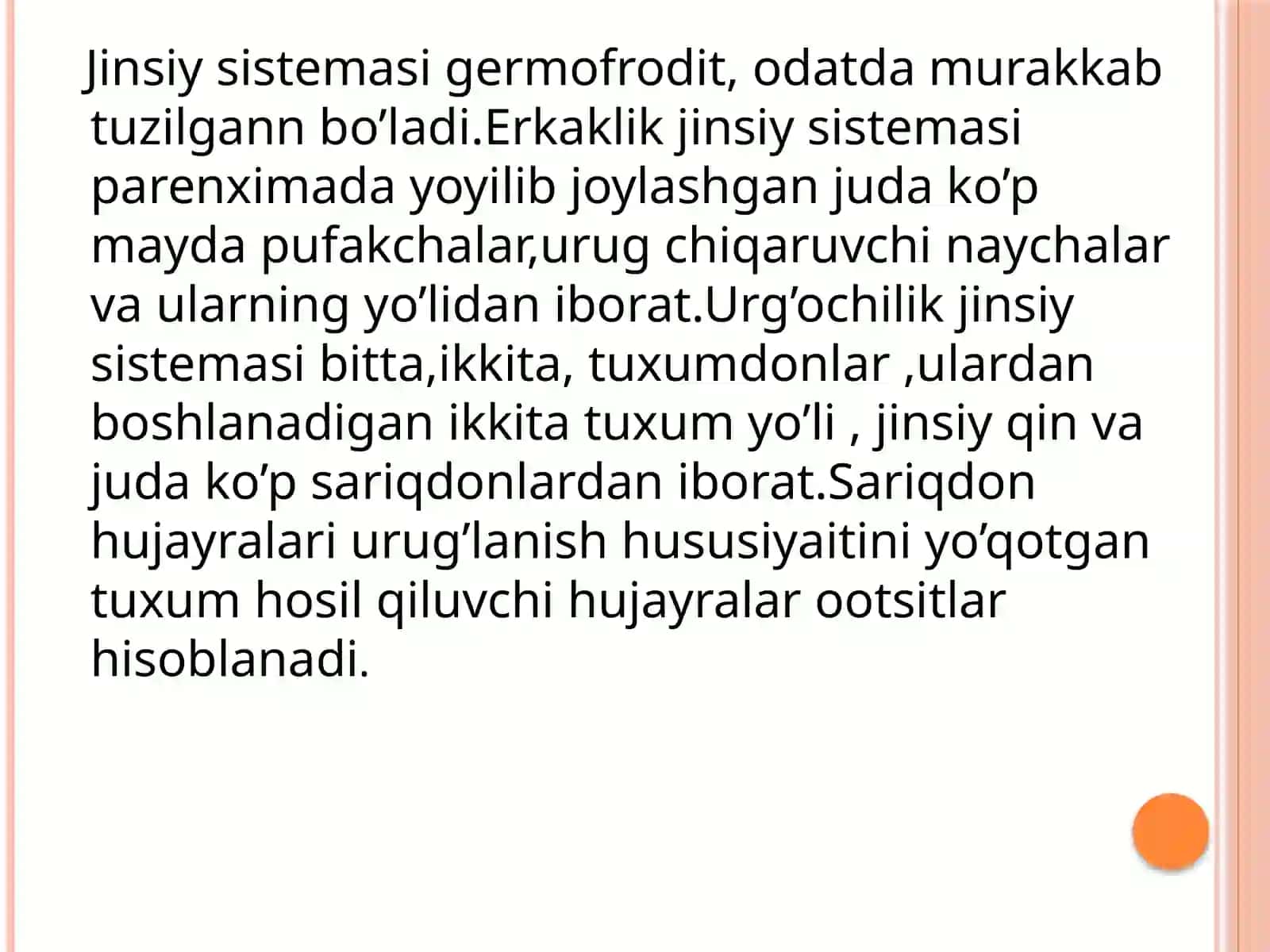 UMURTQASIZ HAYVONLARNING KO’PAYISHI VA KO’PAYISH ORGANLARINING TUZILISHI VA EVOLUTSIYASI 3