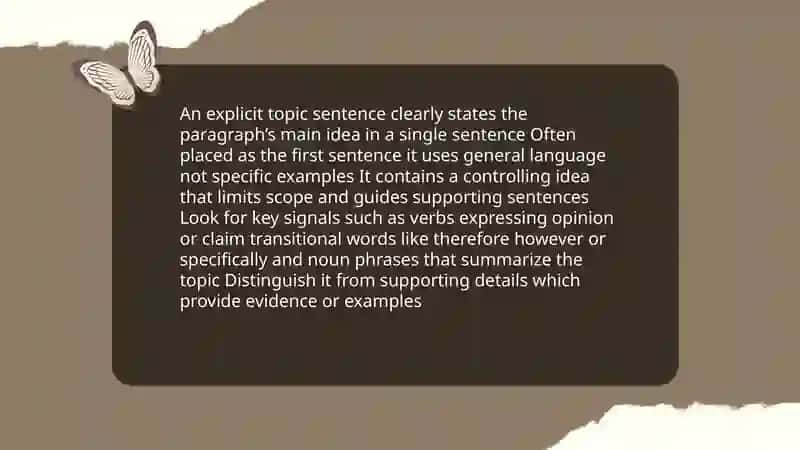 Identifying topic sentence 3